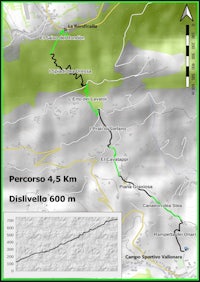 a map showing the route of a trail